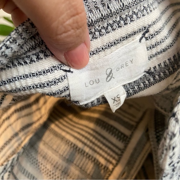 Lou & Grey Blue Stripe Half Button Shift Dress